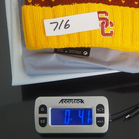 USC Trojans Nike Cardinal & Gold Knit Pom Winter Cap Beanie Hat OSFA NWT‎ - Picture 8 of 8